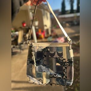 Coach Denim Patchwork Shoulder Bag EUC